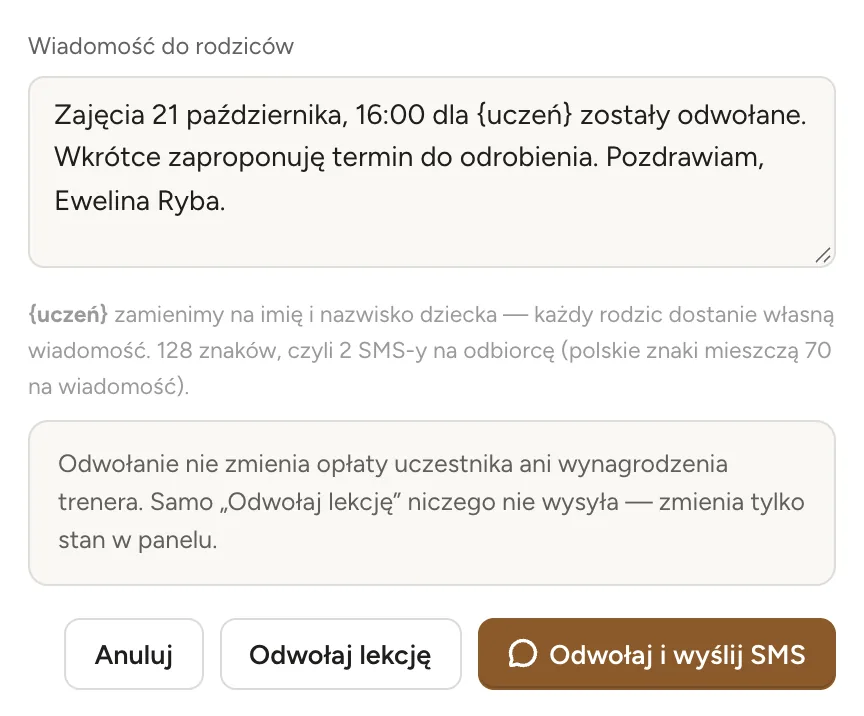 Trener choruje? Rodzice wiedzą od razu.
