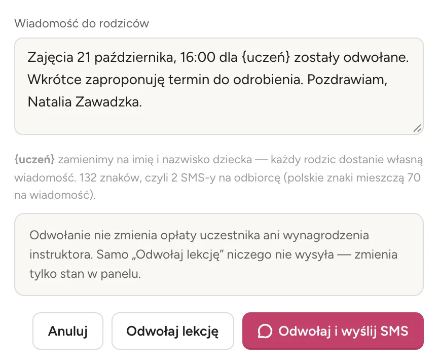 Rodzice wiedzą od razu.